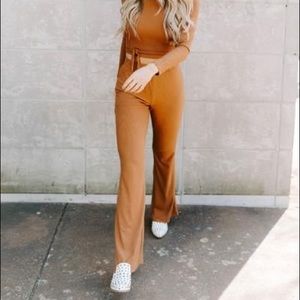 Kittenish TANNER SUNSET RIBBED HIGH WAISTED PANTS